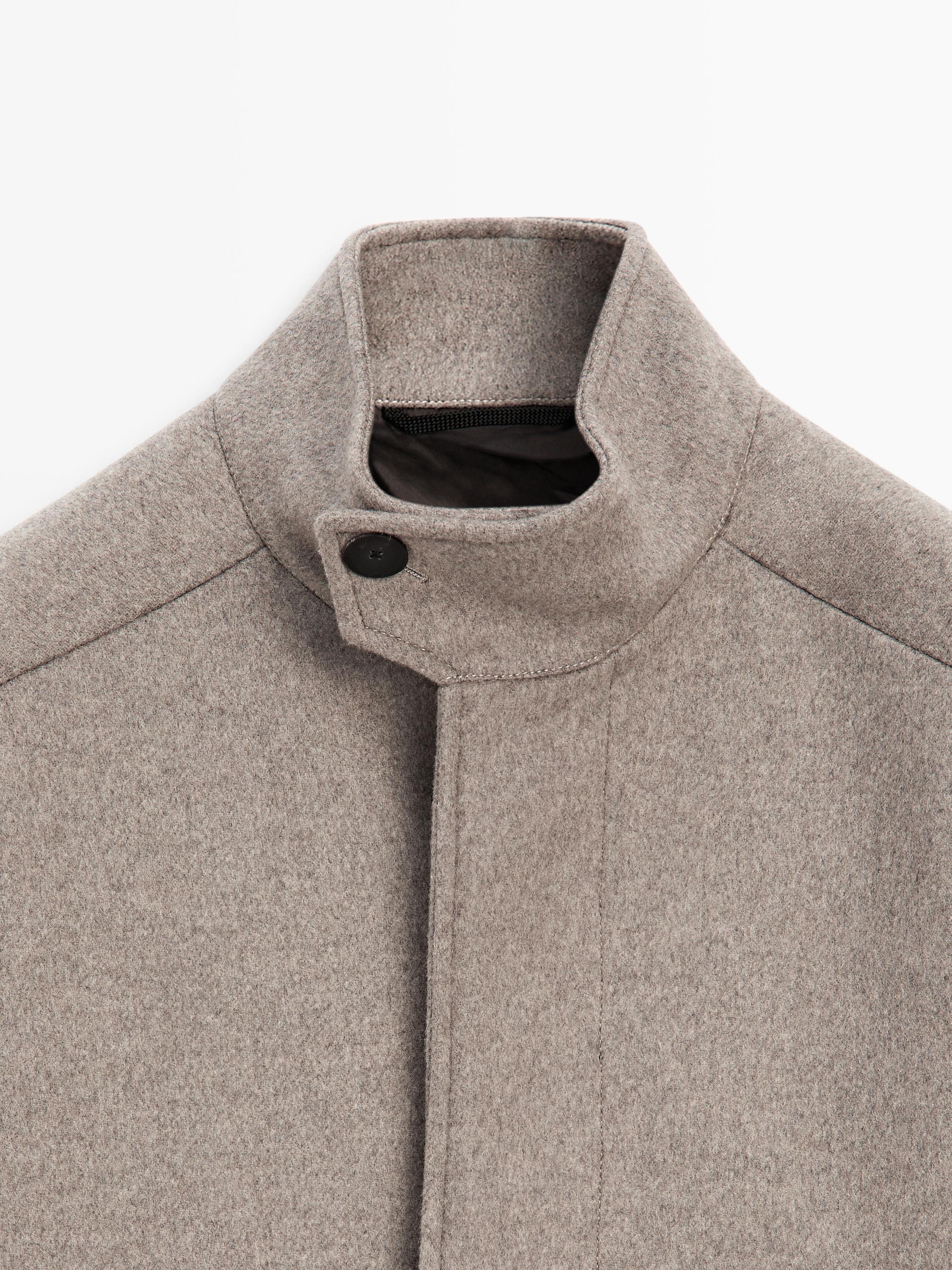 Wool blend high neck jacket - LIMITED
